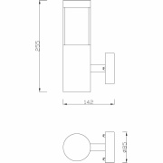 Wandaufbauleuchte, Porrima II, 1x max. 5 W GU10, Silber, 220-240 V/AC, 50 / 60 Hz