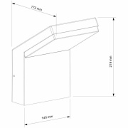 Wandaufbauleuchte, Tucanae, 18 W, 3000 K, Grau, 110-240 V/AC, 50 / 60 Hz