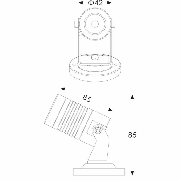 Deko-Light Fluter, Mini I, 3,1 W, 3000 K, Schwarz, Spannungskonstant, 24 V/DC