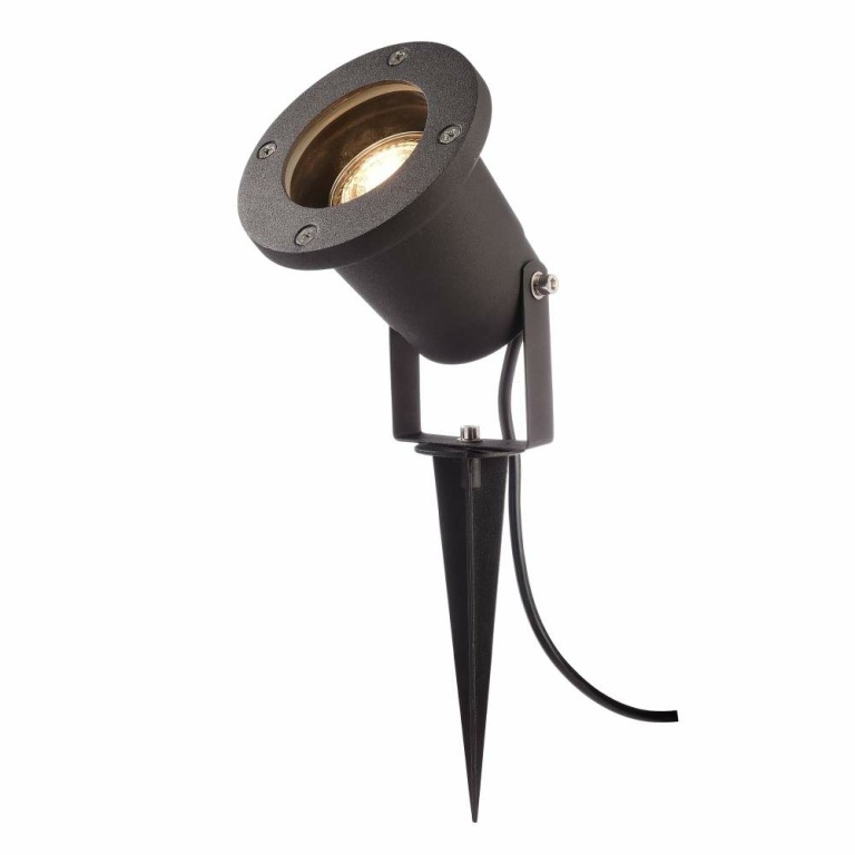 Deko-Light Erdspießstrahler, Lomi, 1x max. 7 W GU10, Schwarz, 220-240 V/AC, 50 / 60 Hz