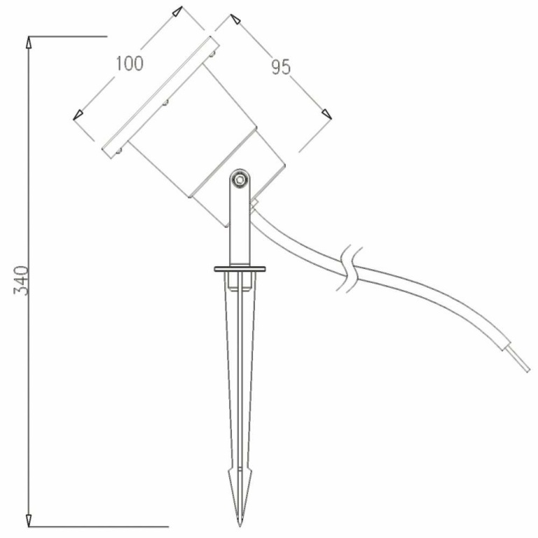 Deko-Light Erdspießstrahler, Lomi, 1x max. 7 W GU10, Schwarz, 220-240 V/AC, 50 / 60 Hz