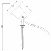 Erdspießstrahler, Lomi, 1x max. 7 W GU10, Schwarz, 220-240 V/AC, 50 / 60 Hz