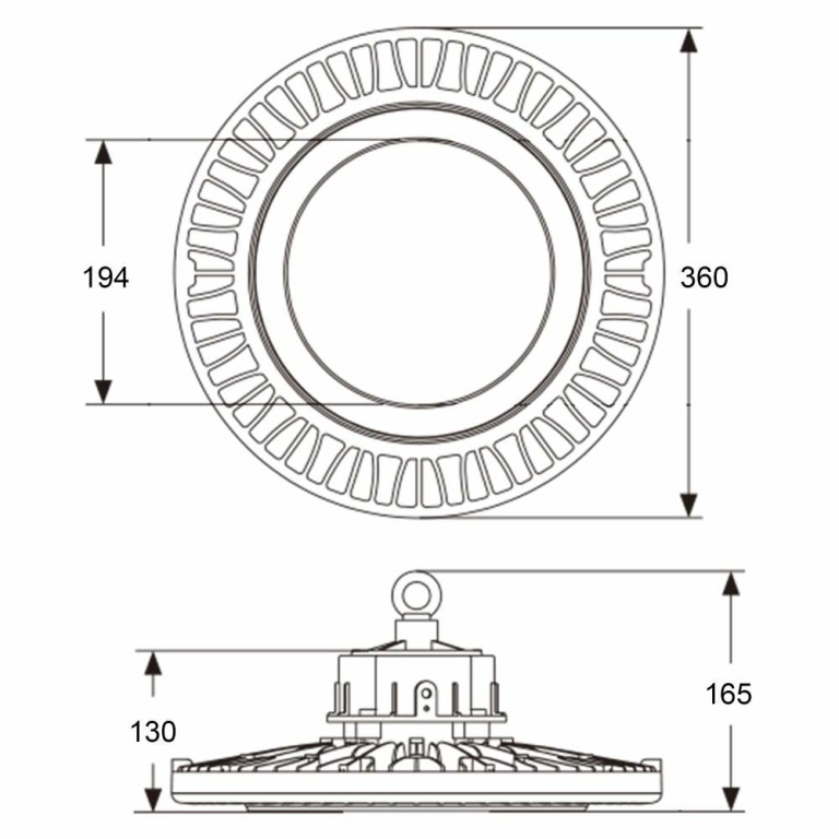 Deko-Light Hallenstrahler, Aludra, 160 W, 5000 K, Schwarz, 220-240 V/AC, 50 / 60 Hz