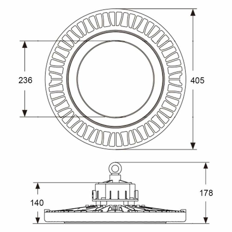 Deko-Light Hallenstrahler, Aludra, 200 W, DALI, 5000 K, Schwarz, 220-240 V/AC, 50 / 60 Hz