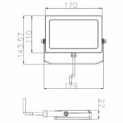 Fluter, Flood SMD, 15 W, 3000 K, Schwarz, 220-240 V/AC, 50 / 60 Hz