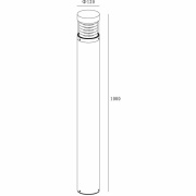 Pollerleuchte, Ortis 1000 mm, 16 W, 3000 K, Grau, 220-240 V/AC, 50 / 60 Hz