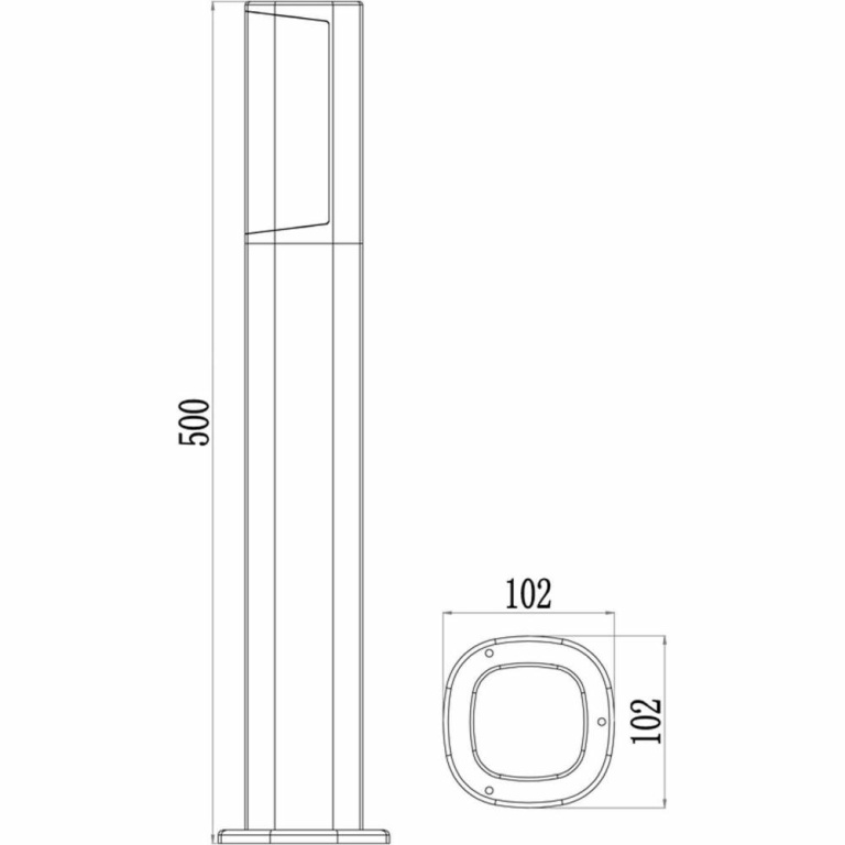 Deko-Light Pollerleuchte, Beacon II Motion 500 mm, 6,5 W, 3000 K, Grau, 220-240 V/AC, 50 / 60 Hz