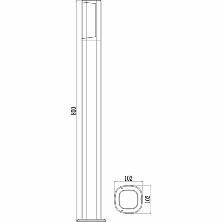 Deko-Light Pollerleuchte, Beacon III Motion 800 mm, 6,5 W, 3000 K, Grau, 220-240 V/AC, 50 / 60 Hz