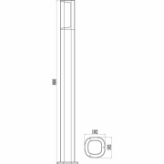 Pollerleuchte, Beacon III Motion 800 mm, 6,5 W, 3000 K, Grau, 220-240 V/AC, 50 / 60 Hz