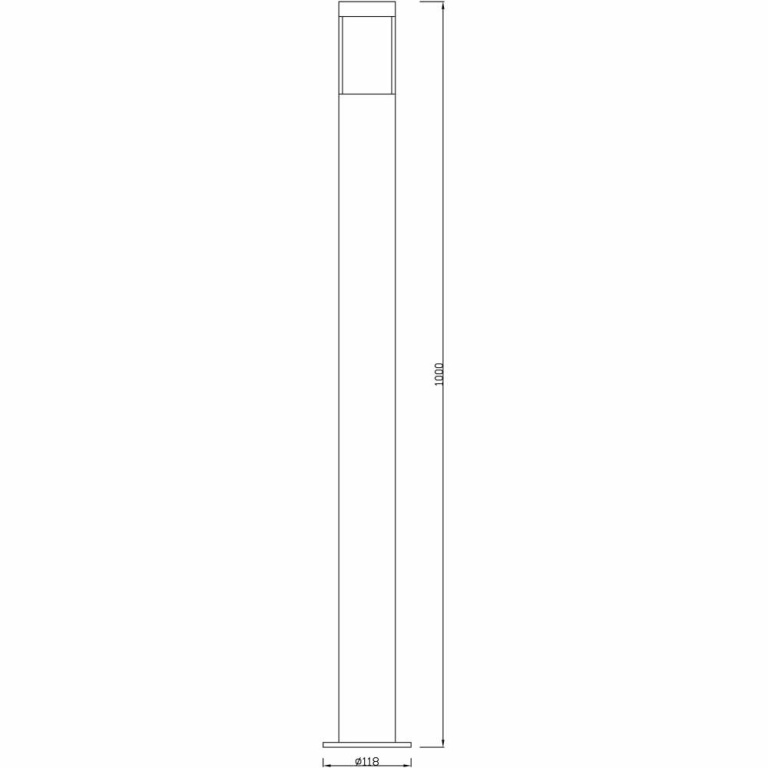 Deko-Light Pollerleuchte, Porrima 1000 mm, 1x max. 5 W GU10, Silber, 220-240 V/AC, 50 / 60 Hz