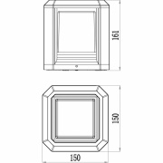 Pollerleuchte, Bootis I 150x150 mm, 13 W, 3000 K, Grau, 100-240 V/AC, 50 / 60 Hz