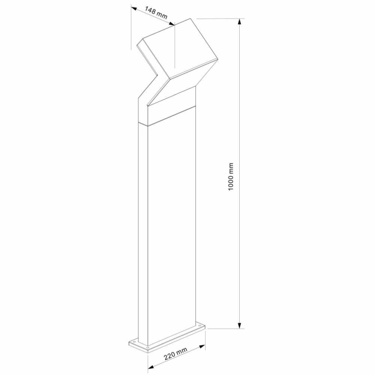 Deko-Light Pollerleuchte, Taygeta 1000 mm, 18 W, 3000 K, Grau, 110-240 V/AC, 50 / 60 Hz