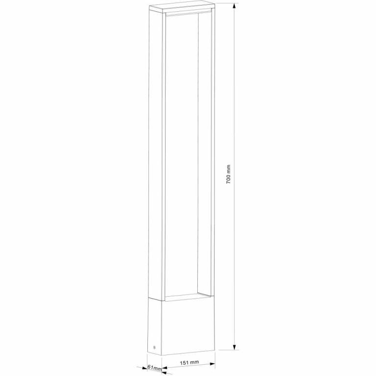 Deko-Light Pollerleuchte, Cata V 700 mm, 4 W, 3000 K, Anthrazit, 100-240 V/AC, 50 / 60 Hz