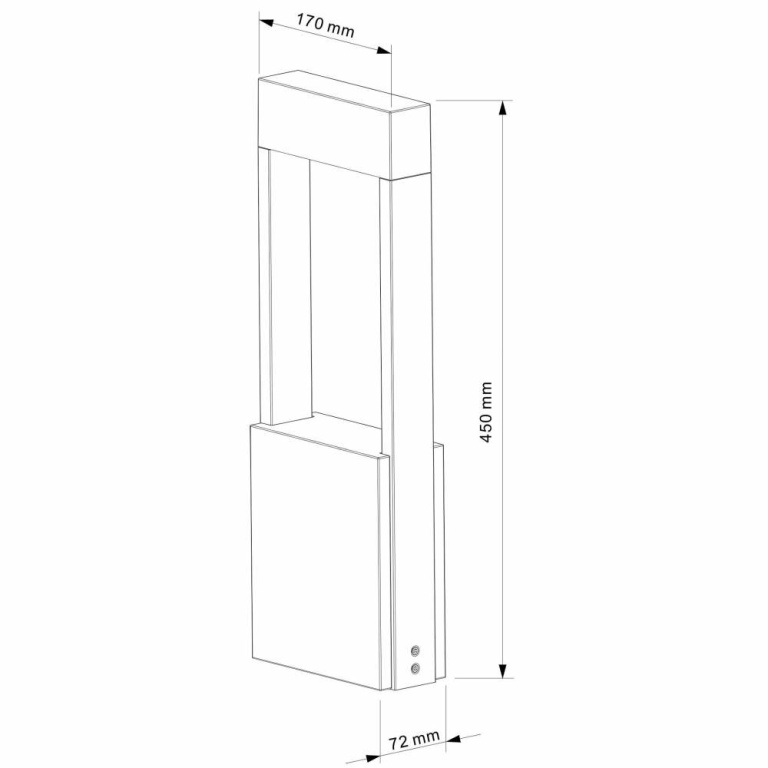 Deko-Light Pollerleuchte, Chertan 450 mm, 13 mm, 3000 K, Grau, 100-277 V/AC, 50 / 60 Hz