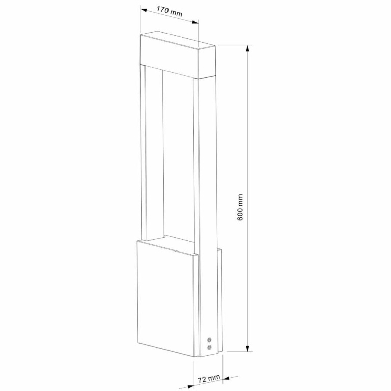 Deko-Light Pollerleuchte, Chertan 600 mm, 13 mm, 3000 K, Grau, 100-277 V/AC, 50 / 60 Hz