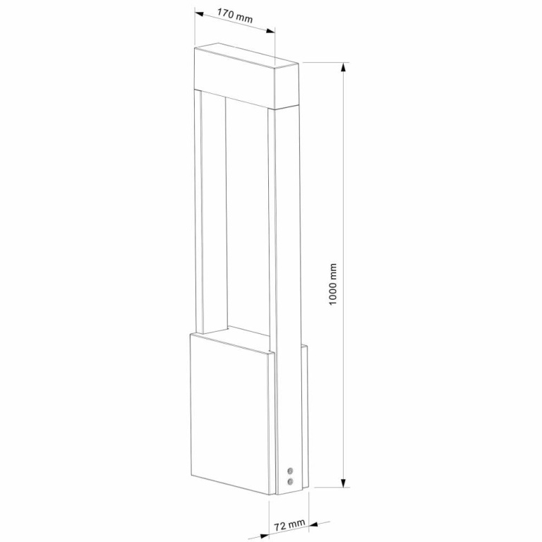 Deko-Light Pollerleuchte, Chertan 1000 mm, 13 mm, 3000 K, Grau, 100-277 V/AC, 50 / 60 Hz