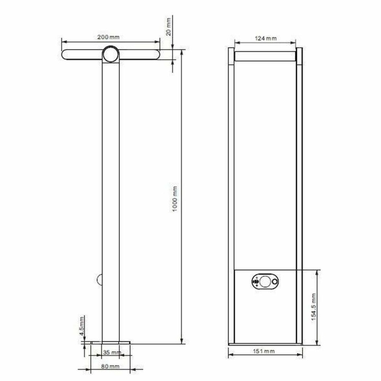 Deko-Light Solaraufbauleuchte, Solar Premium Motion I 1000 mm, 1,6 W, 3200 K, Grau, Spannungskonstant, 3.7 V/DC