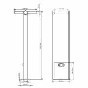 Solaraufbauleuchte, Solar Premium Motion I 1000 mm, 1,6 W, 3200 K, Grau, Spannungskonstant, 3.7 V/DC