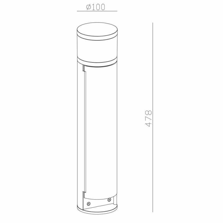 Deko-Light Energieverteiler, Steckdosenturm 480 mm, 3680 W, 4,8 W, 3000 K, Grau, 220-240 V/AC, 50 / 60 Hz, Beme