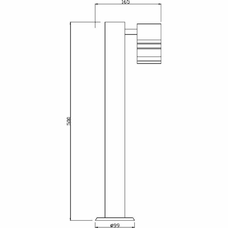 Deko-Light Pollerleuchte, Zilly II 500 mm, 1x max. 10 W GU10, Silber, 220-240 V/AC, 50 / 60 Hz