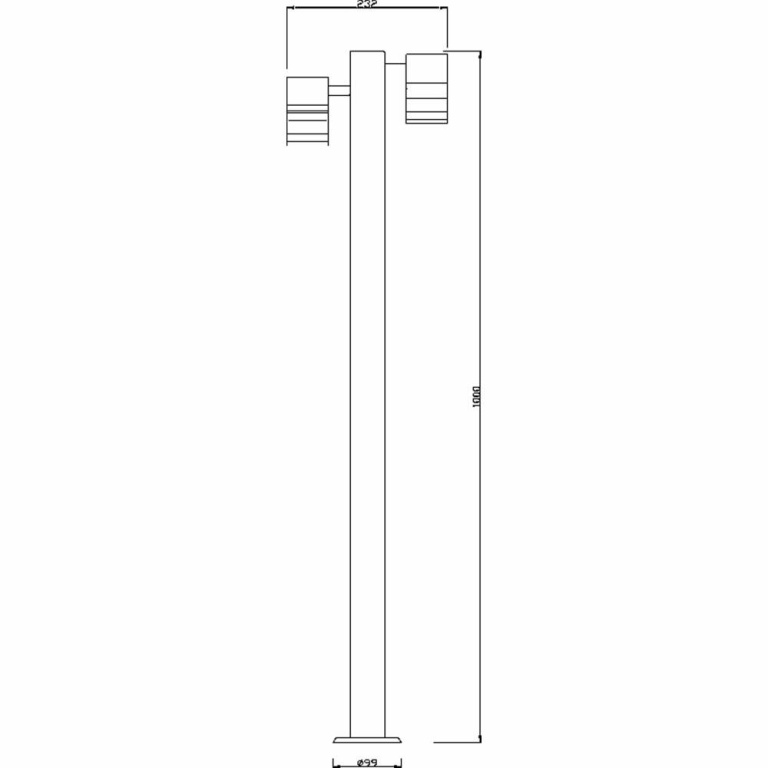 Deko-Light Pollerleuchte, Zilly II 1000 mm, 2x max. 10 W GU10, Silber, 220-240 V/AC, 50 / 60 Hz