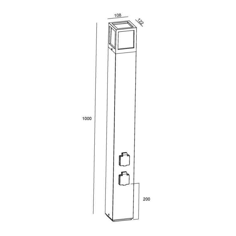 Deko-Light Energieverteiler, Facado Socket 1000 mm, 1x max. 20 W E27, Anthrazit, 220-240 V/AC, 50 / 60 Hz