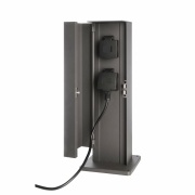 Energieverteiler, Steckdosenturm Puka Mana 420 mm, 3680 W, Grau, 220-240 V/AC, 50 / 60 Hz