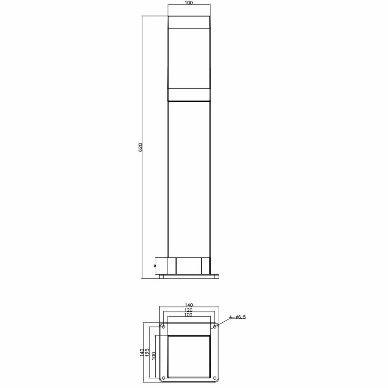 Deko-Light Energieverteiler, Steckdosenturm Puka Mana 620 mm, 3680 W, 1x max. 13 W E27, Grau, 220-240 V/AC, 50