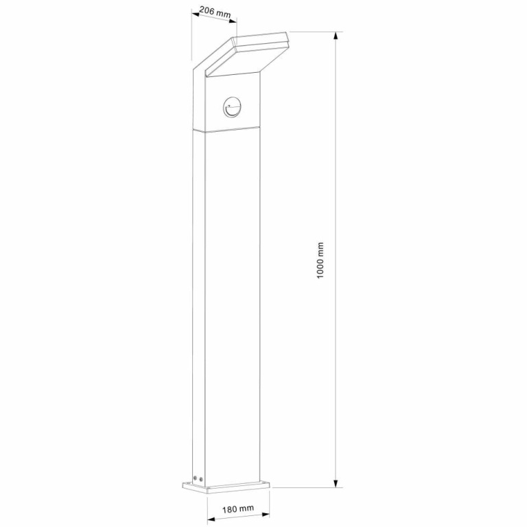 Deko-Light Pollerleuchte, Tucanae Motion 1000 mm, 18 W, 3000 K, Grau, 110-240 V/AC, 50 / 60 Hz