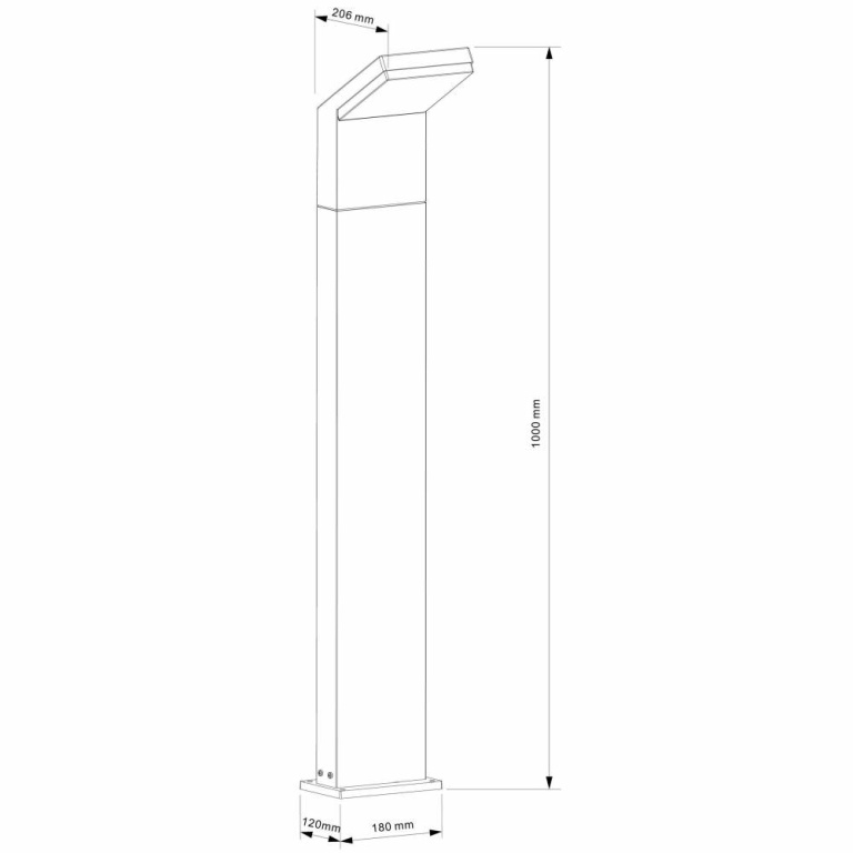 Deko-Light Pollerleuchte, Tucanae 1000 mm, 18 W, 3000 K, Grau, 110-240 V/AC, 50 / 60 Hz