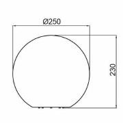 Kugelleuchte, Kugelleuchte 300 mm, 1x max. 23 W E27, Weiß, 220-240 V/AC, 50 / 60 Hz