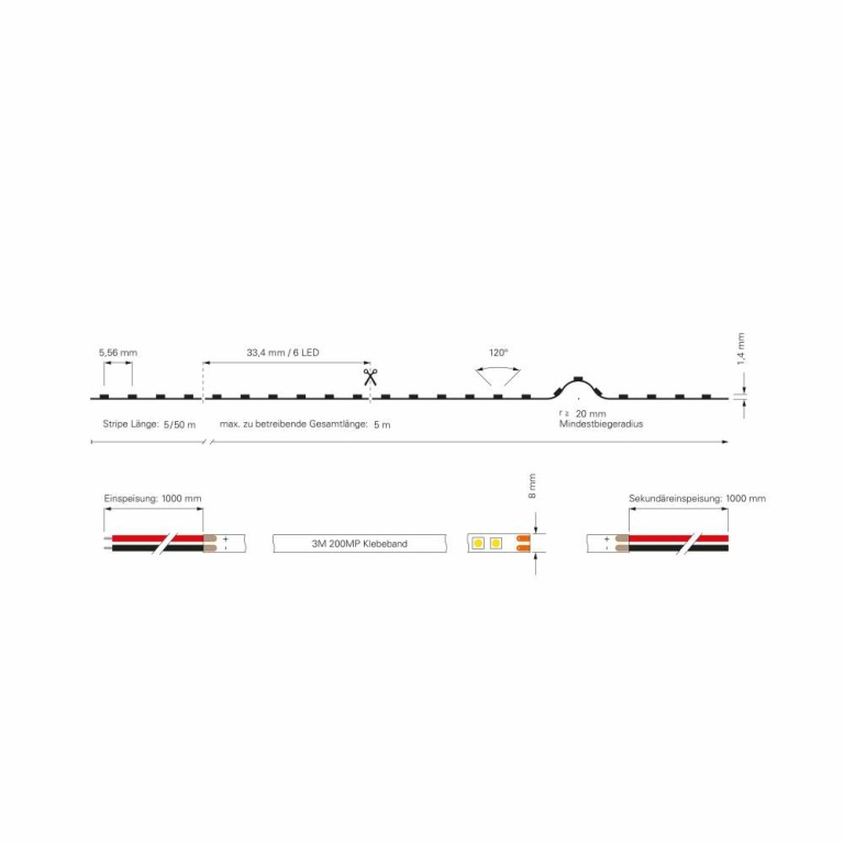 Deko-Light Stripe, Standard, SMD, 24V-14W, 4000K, 5m, Spannungskonstant, 24 V/DC