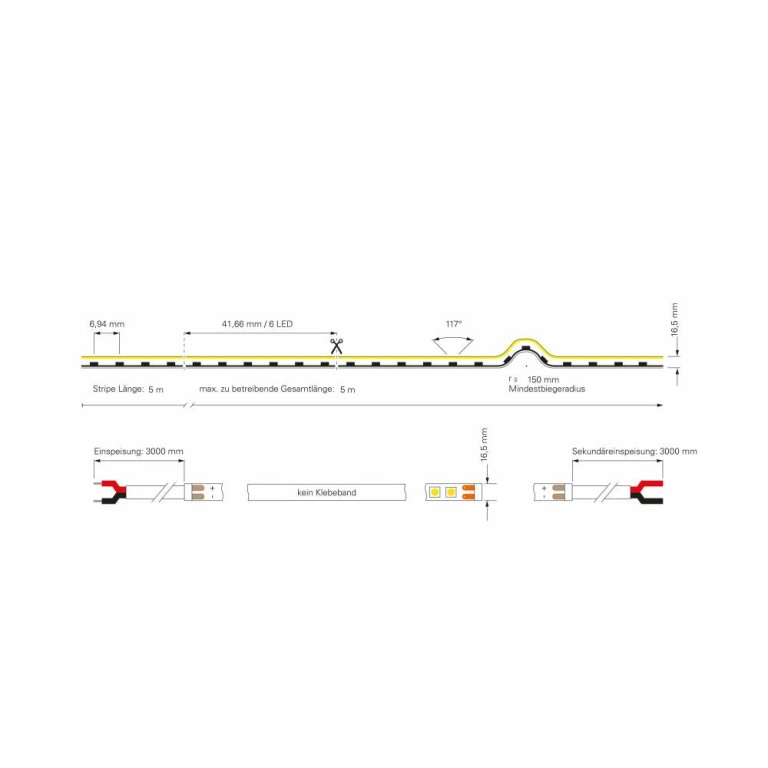 Deko-Light Stripe, D Flex Line Top-View, Neon, 24V-10W, 3000K, 5m, Silikon, Spannungskonstant, 24 V/DC