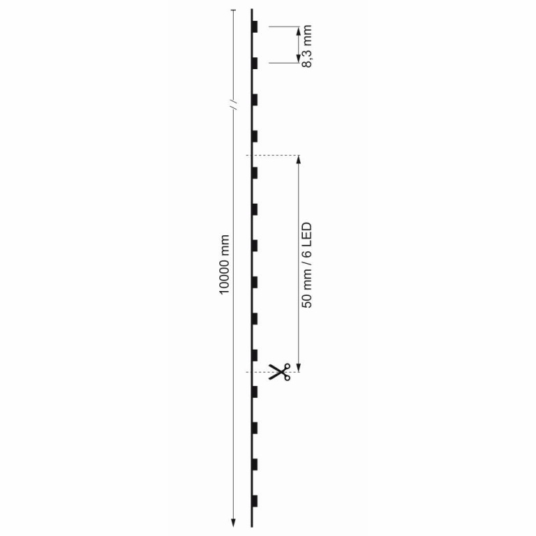 Deko-Light Stripe, Long Run, SMD, 24V-10W, 3000K, 10m, Spannungskonstant, 24 V/DC