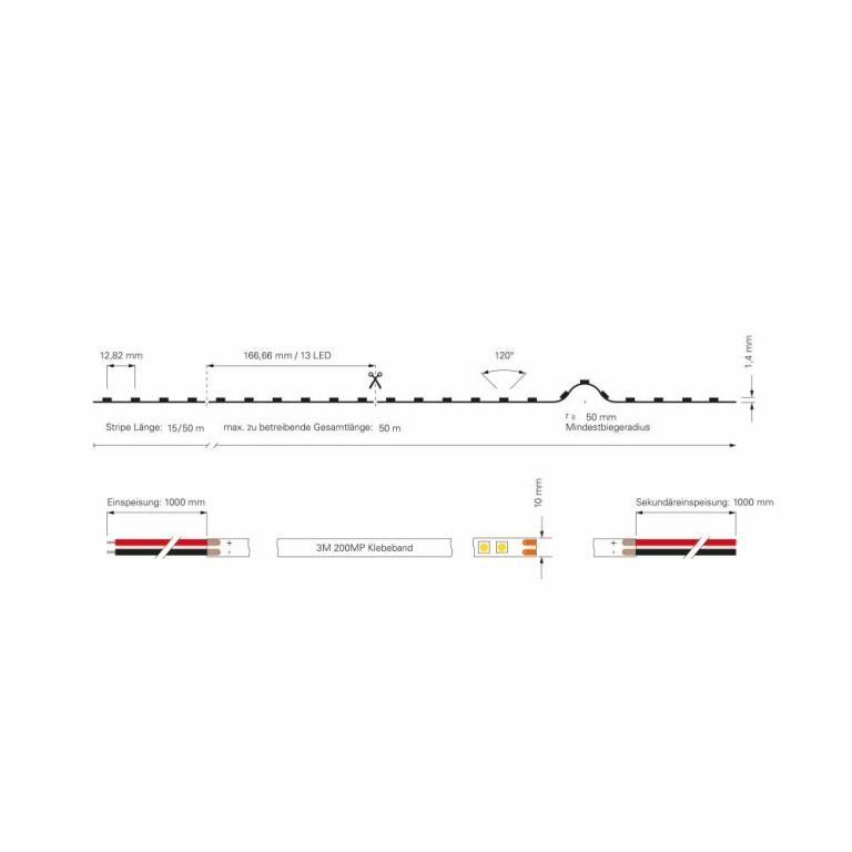 Deko-Light Stripe, Long Run, SMD, 48V-4W, 3000K, 15m, Spannungskonstant, 48 V/DC