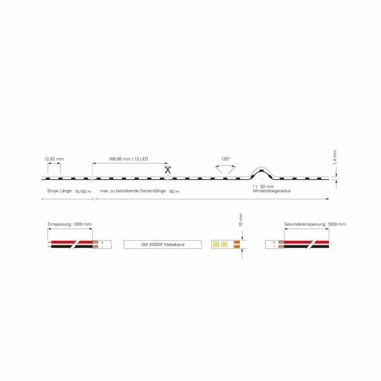 Deko-Light Stripe, Long Run, SMD, 48V-4W, 4000K, 50m, Silikon, Spannungskonstant, 48 V/DC