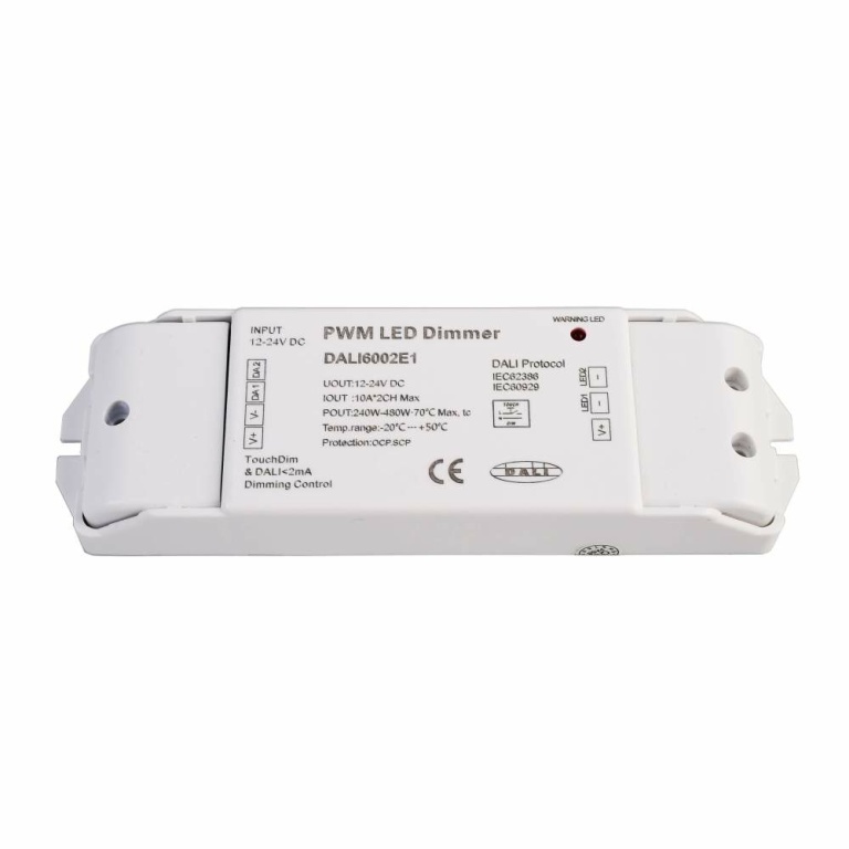 Deko-Light Deko-Light, Niedervolt DALI Dimmer (CV, DC), DALI PWM Dimmer CV 2CH, 12/24V, 10A/Kanal, DT6, Spannun