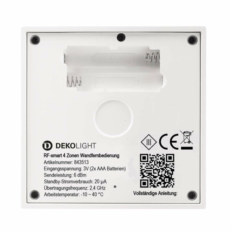 Deko-Light Deko-Light, Steuerung RF, RF-smart, Wandfernbedienung, weiß, 4 Zonen, Single/CCT/RGB/RGBW/RGB+CCT, I