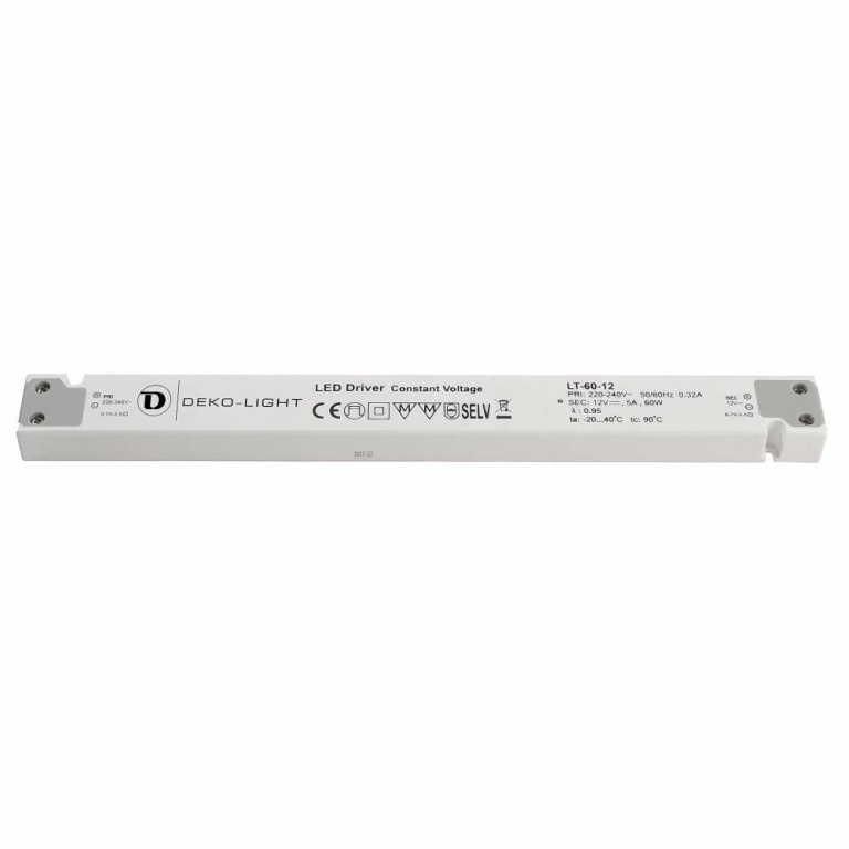 Deko-Light Deko-Light, Netzgerät (CV, DC), LONG-FLAT, CV, LT-60-12, Spannungskonstant, 60.0 W, 220-240 V/AC, Au