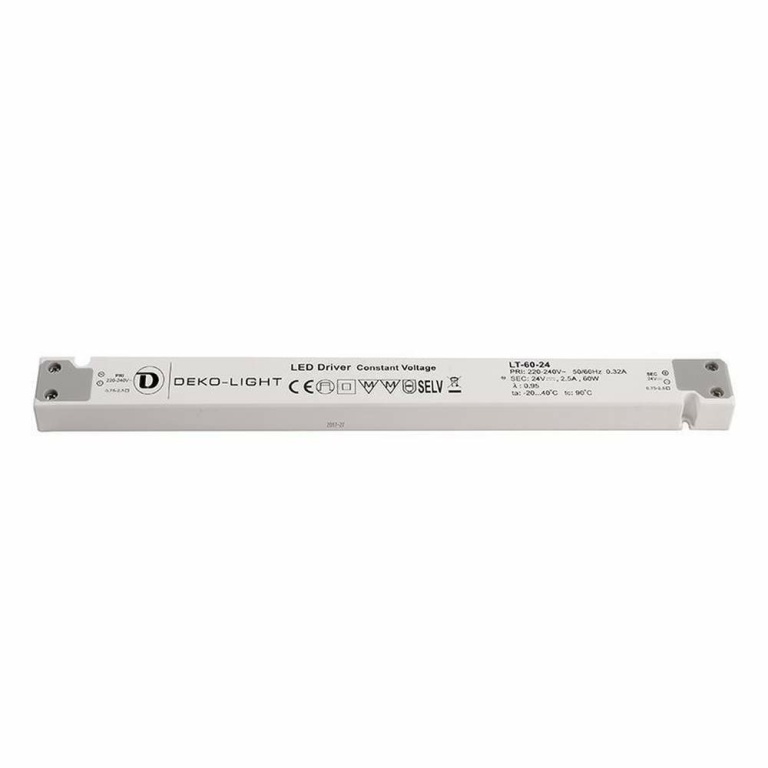 Deko-Light Deko-Light, Netzgerät (CV, DC), LONG-FLAT, CV, LT-60-24, Spannungskonstant, 60.0 W, 220-240 V/AC, Au