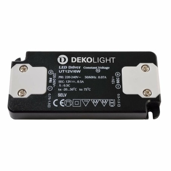 Deko-Light Deko-Light, Netzgerät (CV, DC), FLAT, CV, UT12V/6W, Spannungskonstant, 6.0 W, 220-240 V/AC, Ausgangs