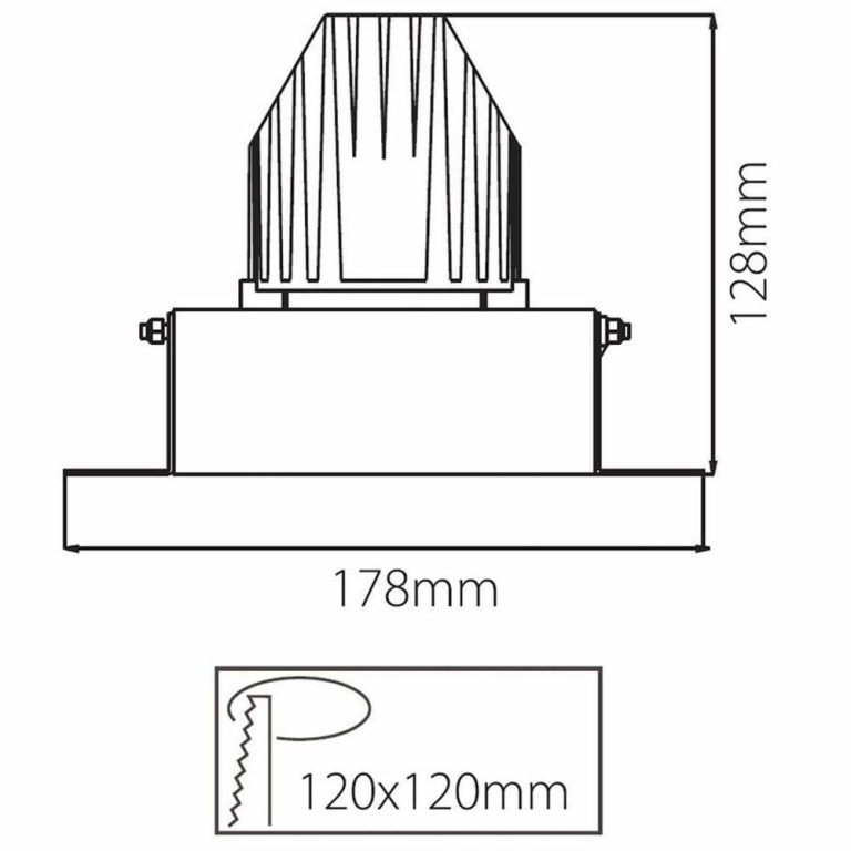 Deko-Light Mechanisches Systemzubehör, Kardaneinsatz ohne Rahmen für Modular System COB, Tiefe: 178 mm, Breite: