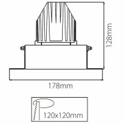 Mechanisches Systemzubehör, Kardaneinsatz ohne Rahmen für Modular System COB, Tiefe: 178 mm, Breite: