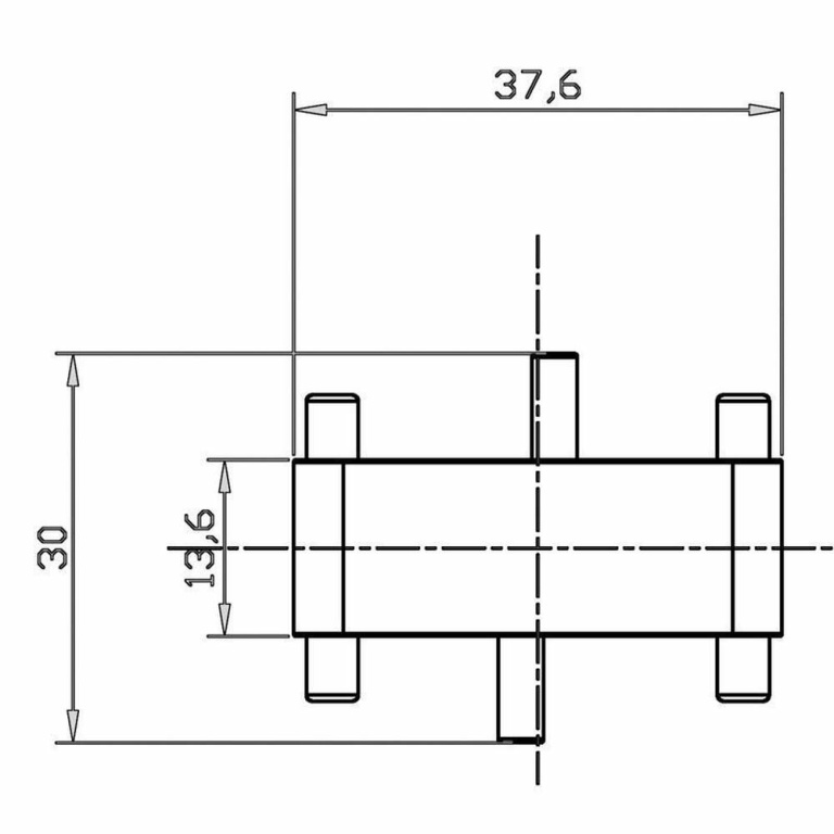 Deko-Light Mechanisches Systemzubehör, Verbinder Mia gerade, schwarz, Tiefe: 13.6 mm, Breite: 37.6 mm, Höhe: 7.