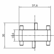 Mechanisches Systemzubehör, Verbinder Mia gerade, schwarz, Tiefe: 13.6 mm, Breite: 37.6 mm, Höhe: 7.