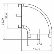 Mechanisches Systemzubehör, Winkelverbinder Mia flach, schwarz, Tiefe: 46.79 mm, Breite: 37.6 mm, Hö