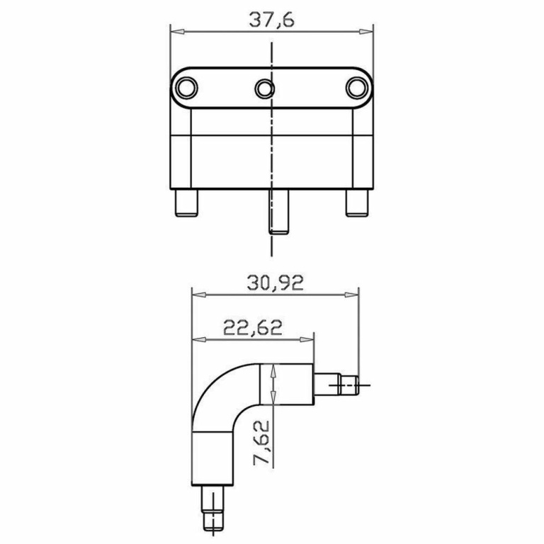 Deko-Light Elektrisches Systemzubehör , Winkelverbinder Mia vertikal, schwarz, Tiefe: 22.62 mm, Breite: 37.6 mm