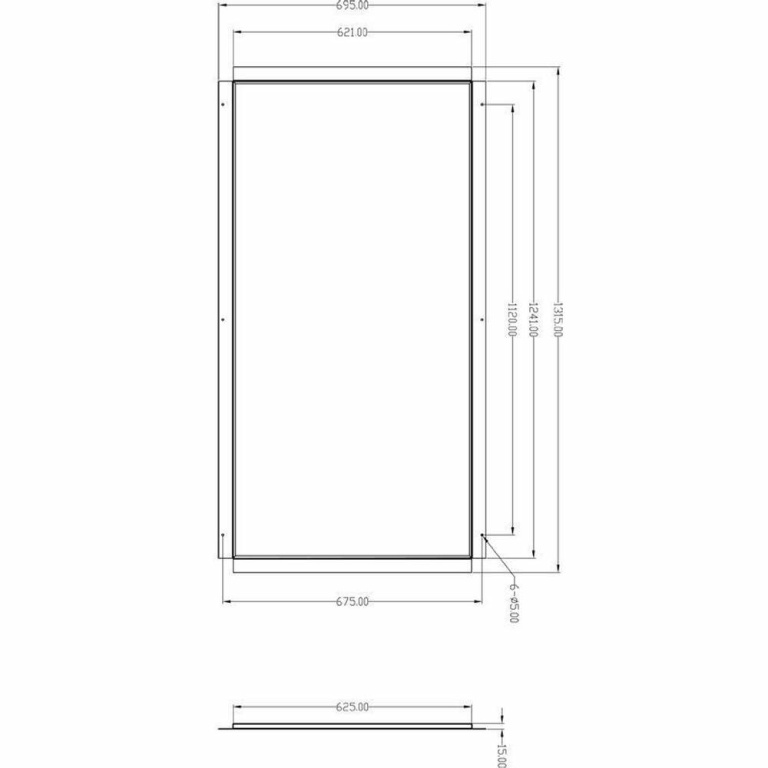 Deko-Light Mechanisches Systemzubehör, Einlegerahmen für Gips 124x62, Tiefe: 1315 mm, Breite: 695 mm, Höhe: 15