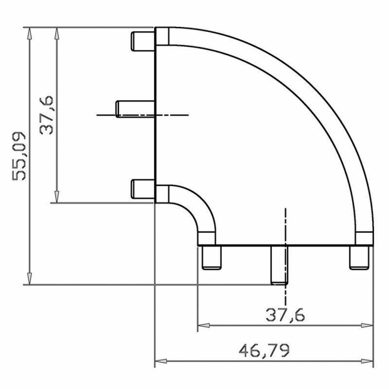 Deko-Light Mechanisches Systemzubehör, Winkelverbinder Mia flach, weiß, Tiefe: 46.79 mm, Breite: 37.6 mm, Höhe: