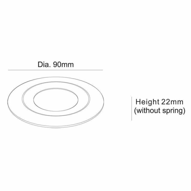 Deko-Light Mechanisches Systemzubehör, Rahmen für Lesath rund,chrom, Höhe: 22 mm, Durchmesser: 90 mm